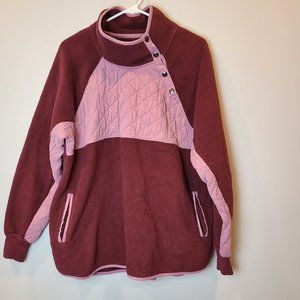 Abercrombie & Fitch Asymmetrical Fleece Pullover Womens Extra Large